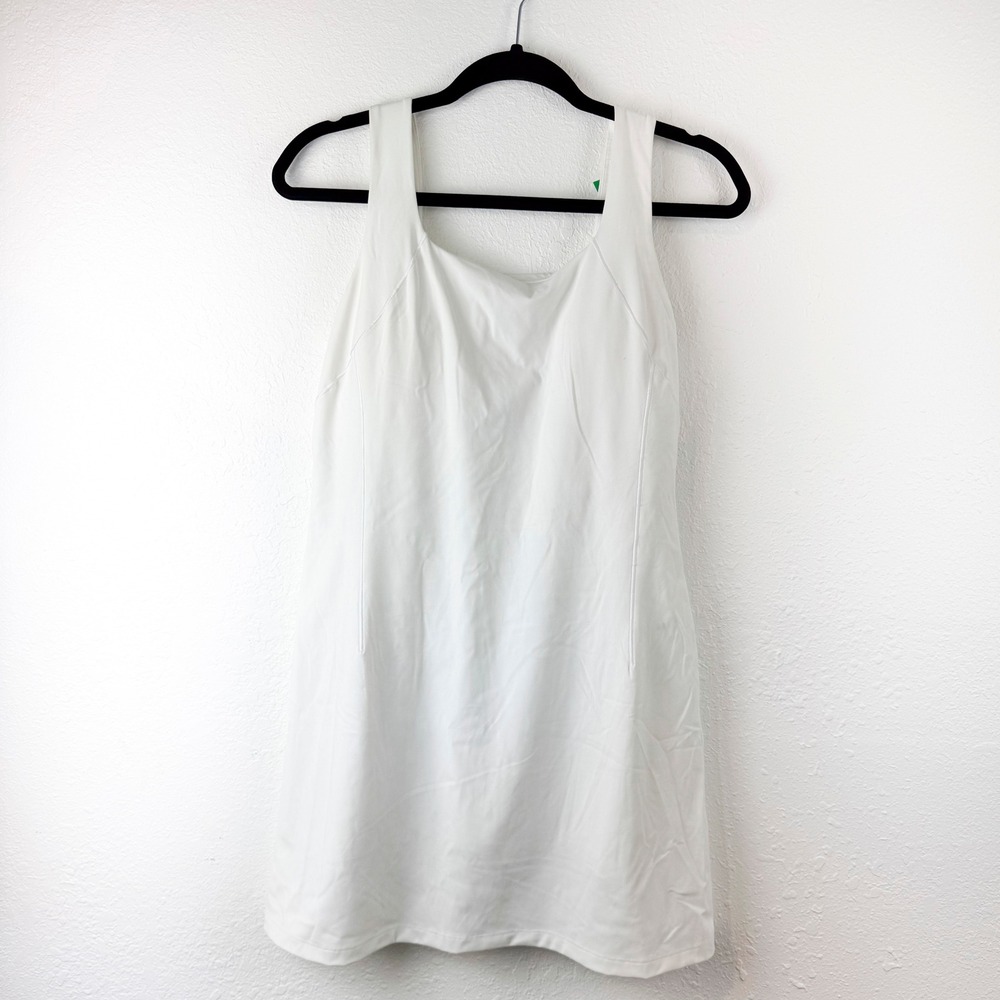 Calia Womens White Sleeveless Square Neck Athletic Tennis Dress Size M